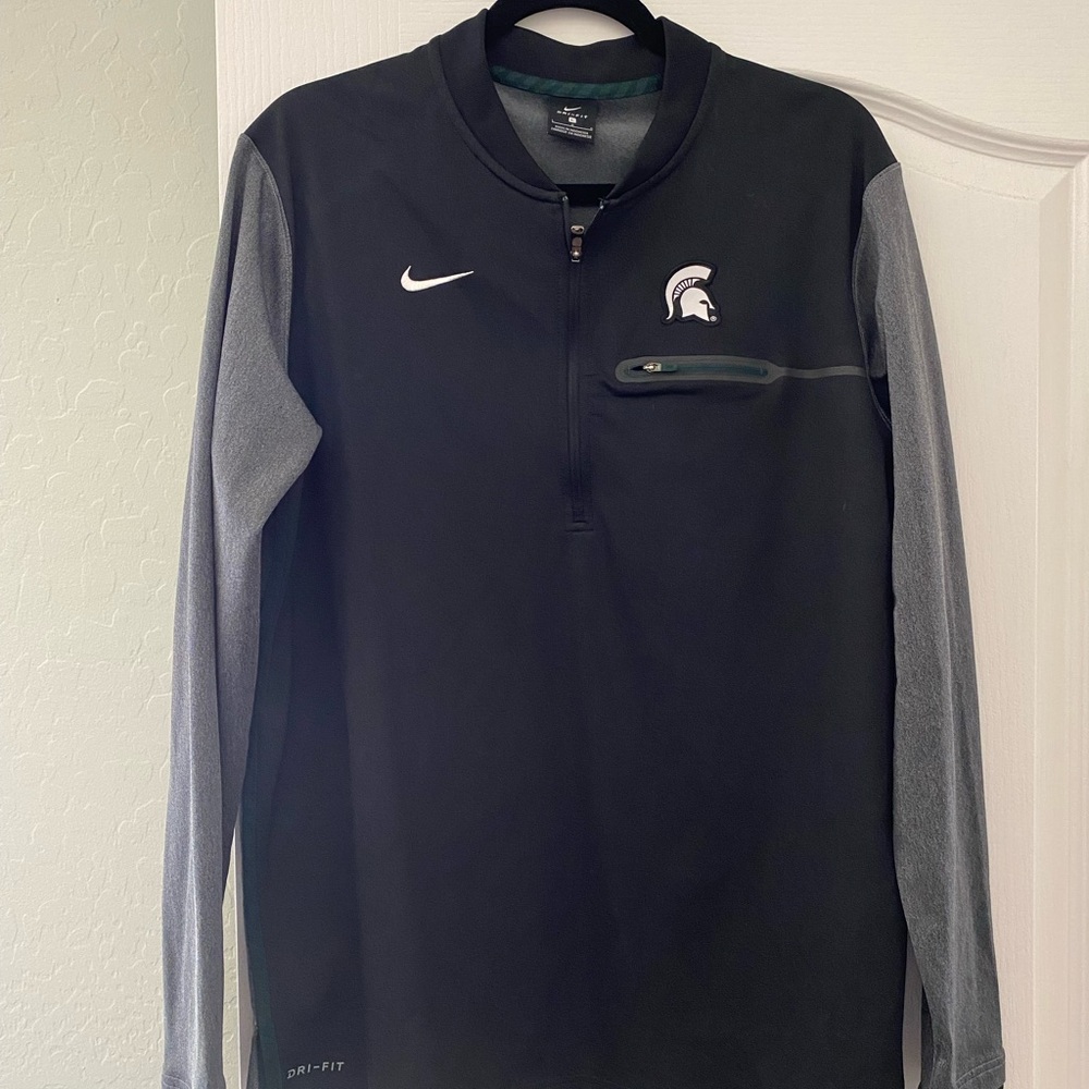 Nike Spartans Black and Gray Quarter-Zip Pullover